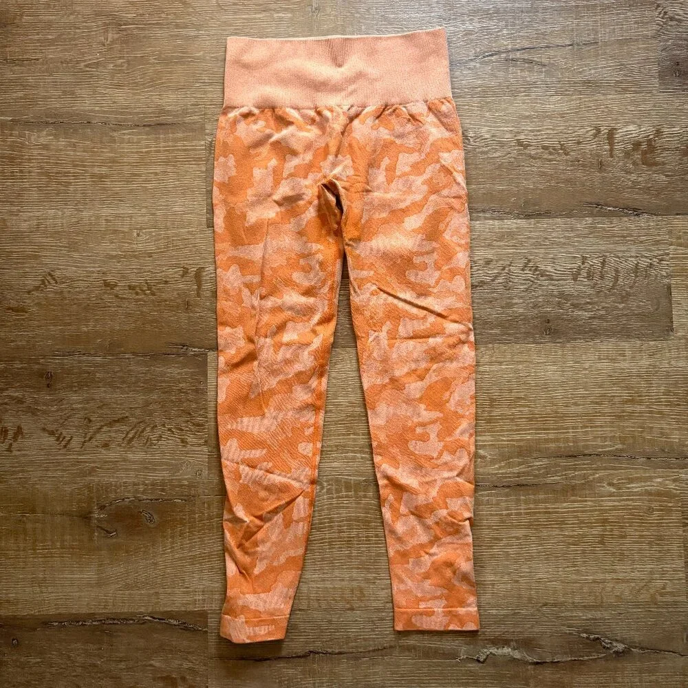 NVGTN Burnt Orange Camo Seamless Leggings Medium - Picture 1 of 6